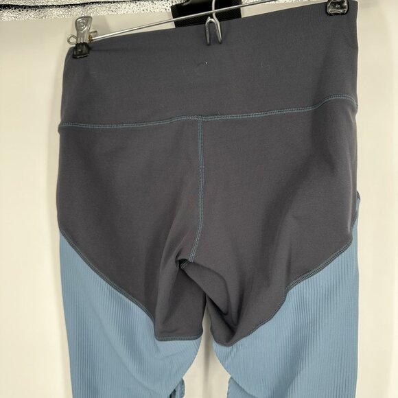 ZYIA Active Storm Parallel Luxe High Waist Ribbed Blue Gray Leggings Size 2 - Picture 4 of 4